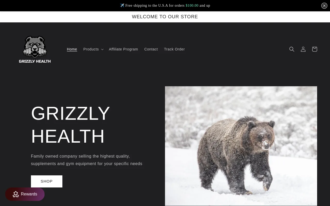 grizzlysups.com screenshot