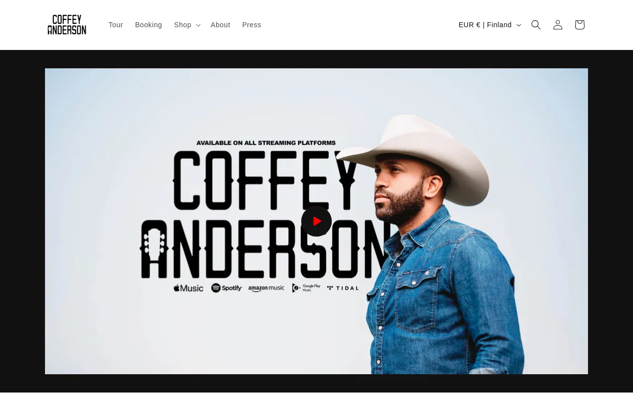 Coffey Anderson's Website and Store screenshot