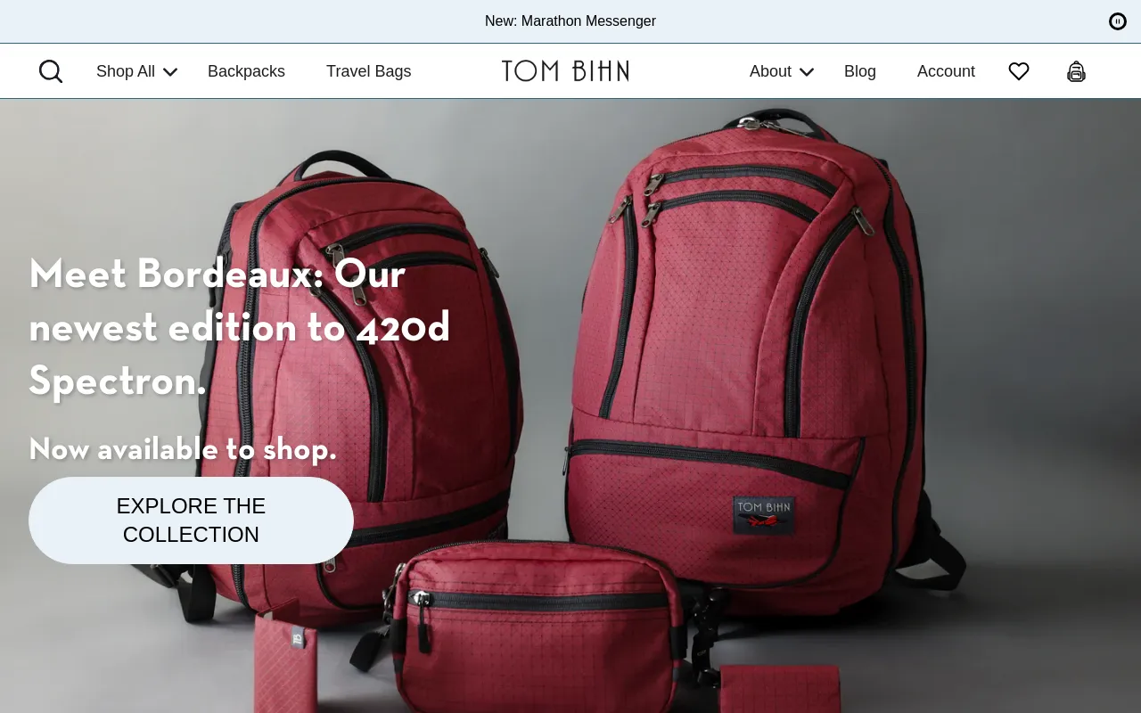 TOM BIHN screenshot