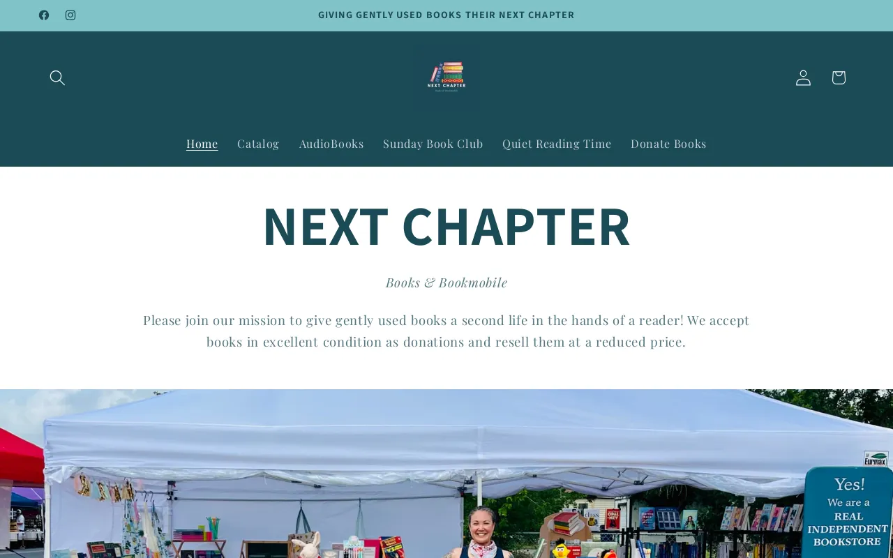 Next Chapter Books & Bookmobile website screenshot