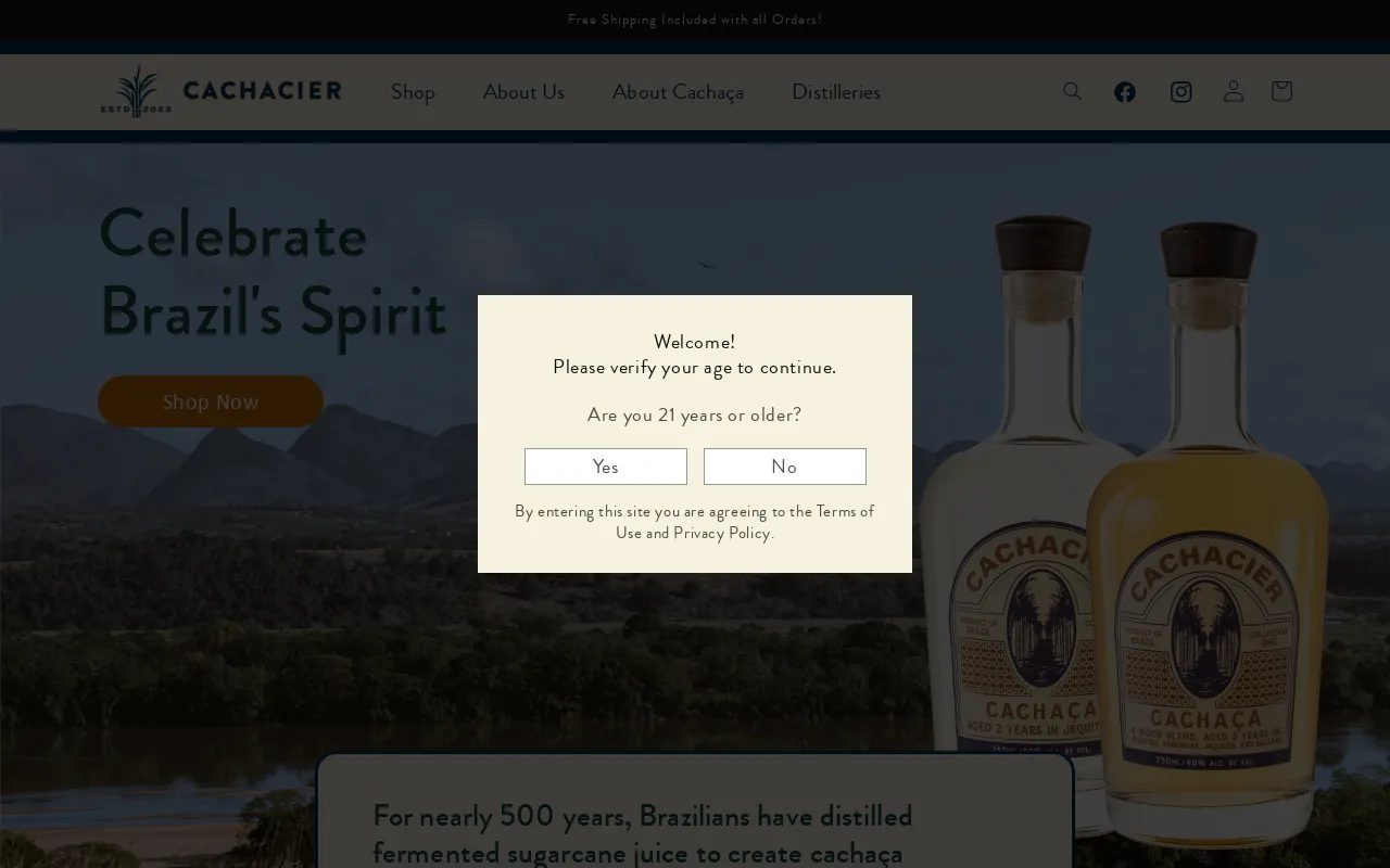 Cachacier website screenshot
