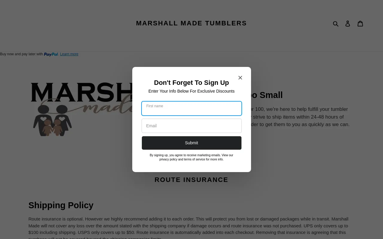 Marshall Made Tumblers screenshot