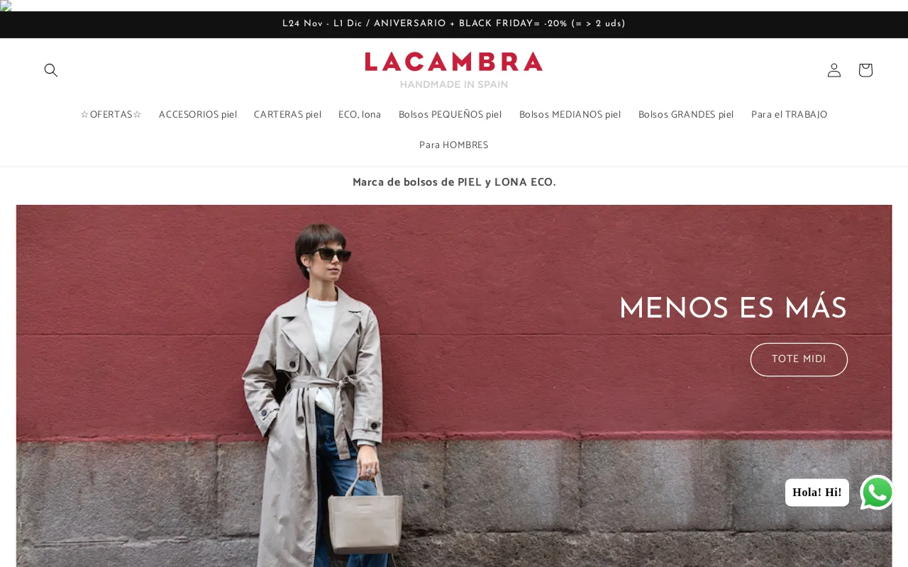 LACAMBRA website screenshot