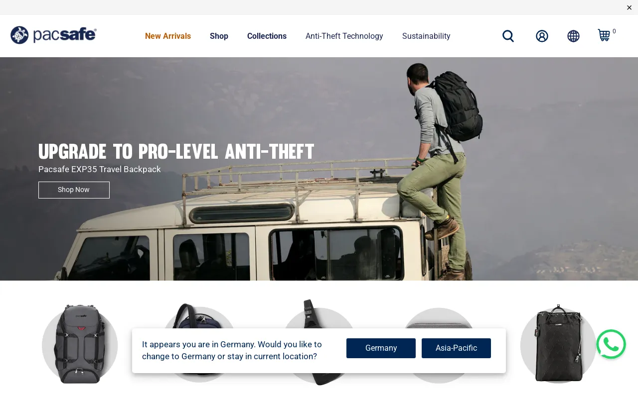 Pacsafe – Official APAC Store screenshot