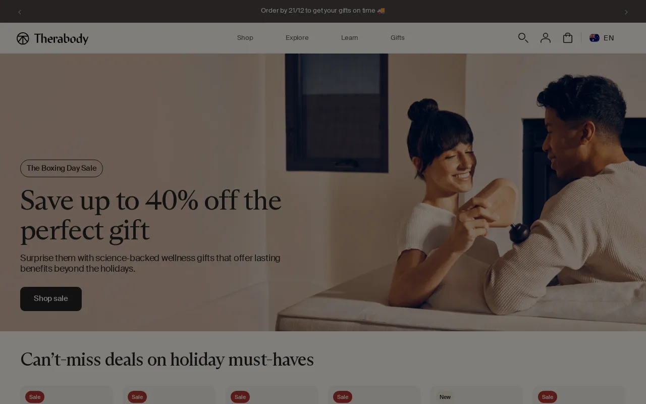 Therabody ANZ screenshot