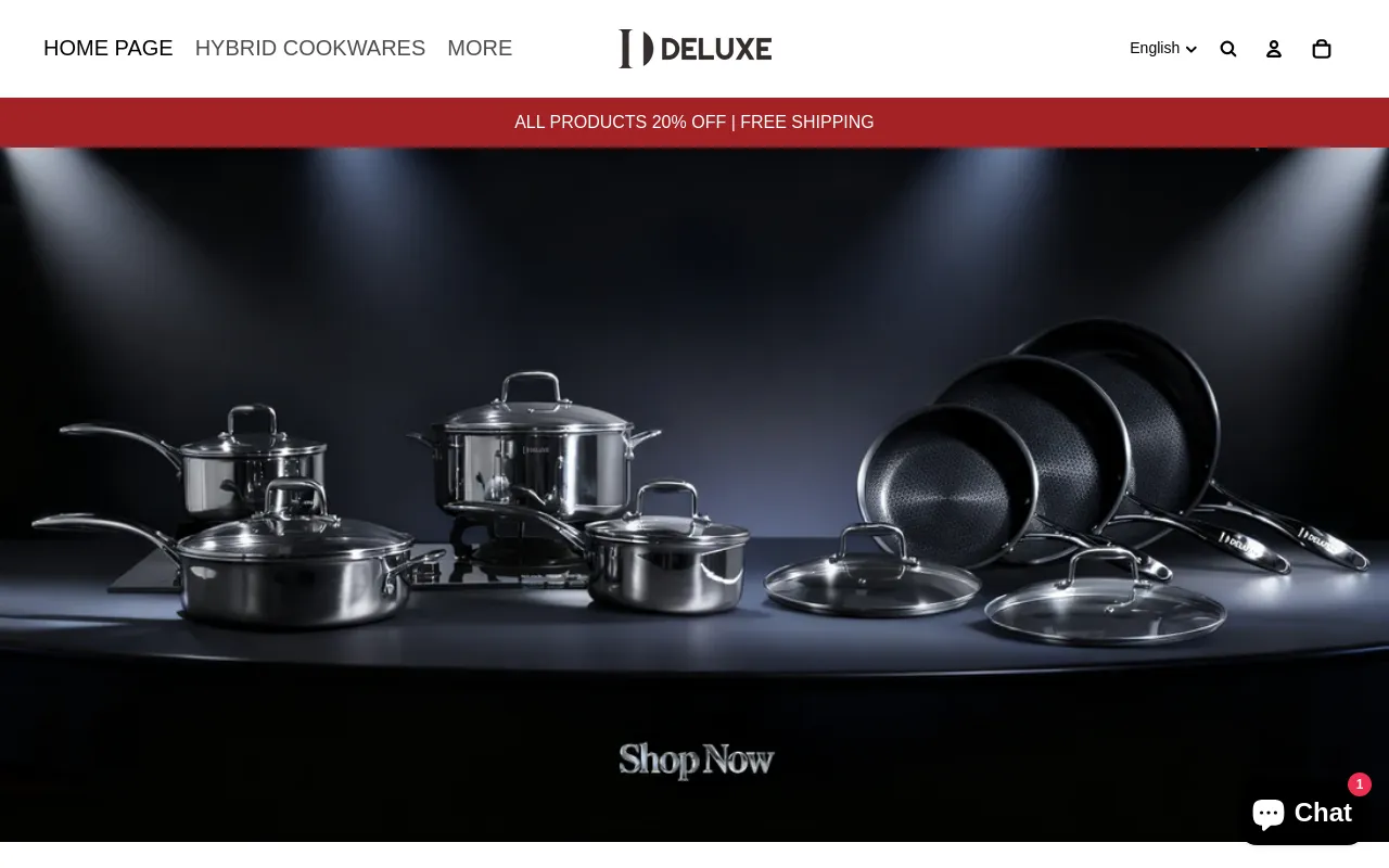 Deluxe Cookware website screenshot