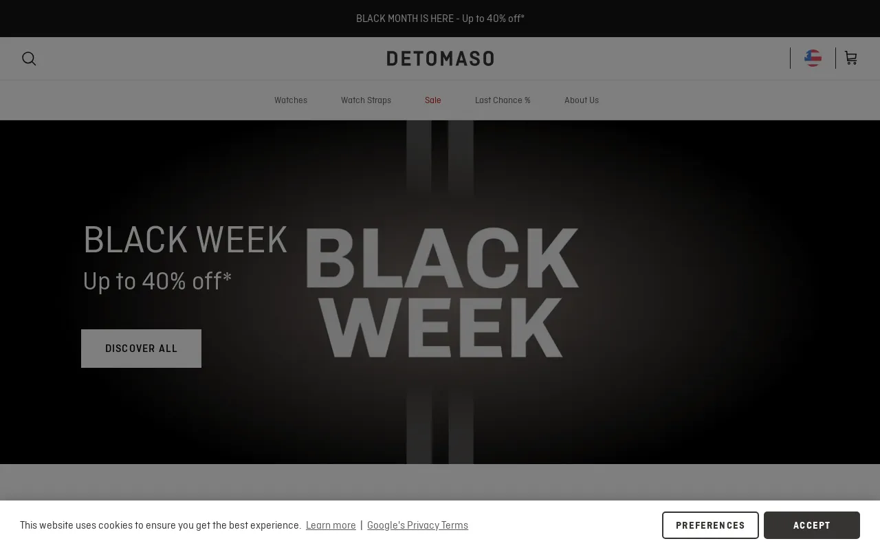 DETOMASO Watches - North America screenshot