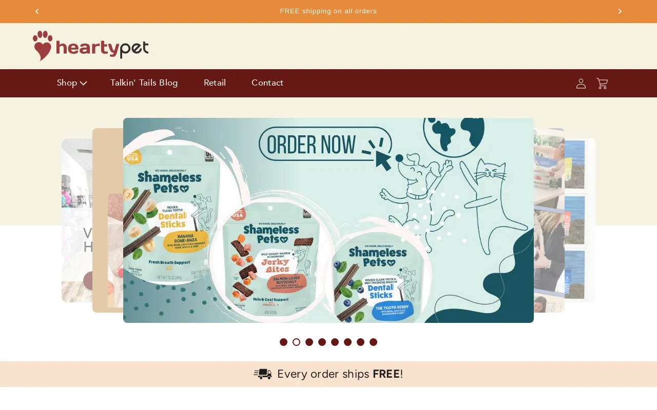 Hearty Pet website screenshot