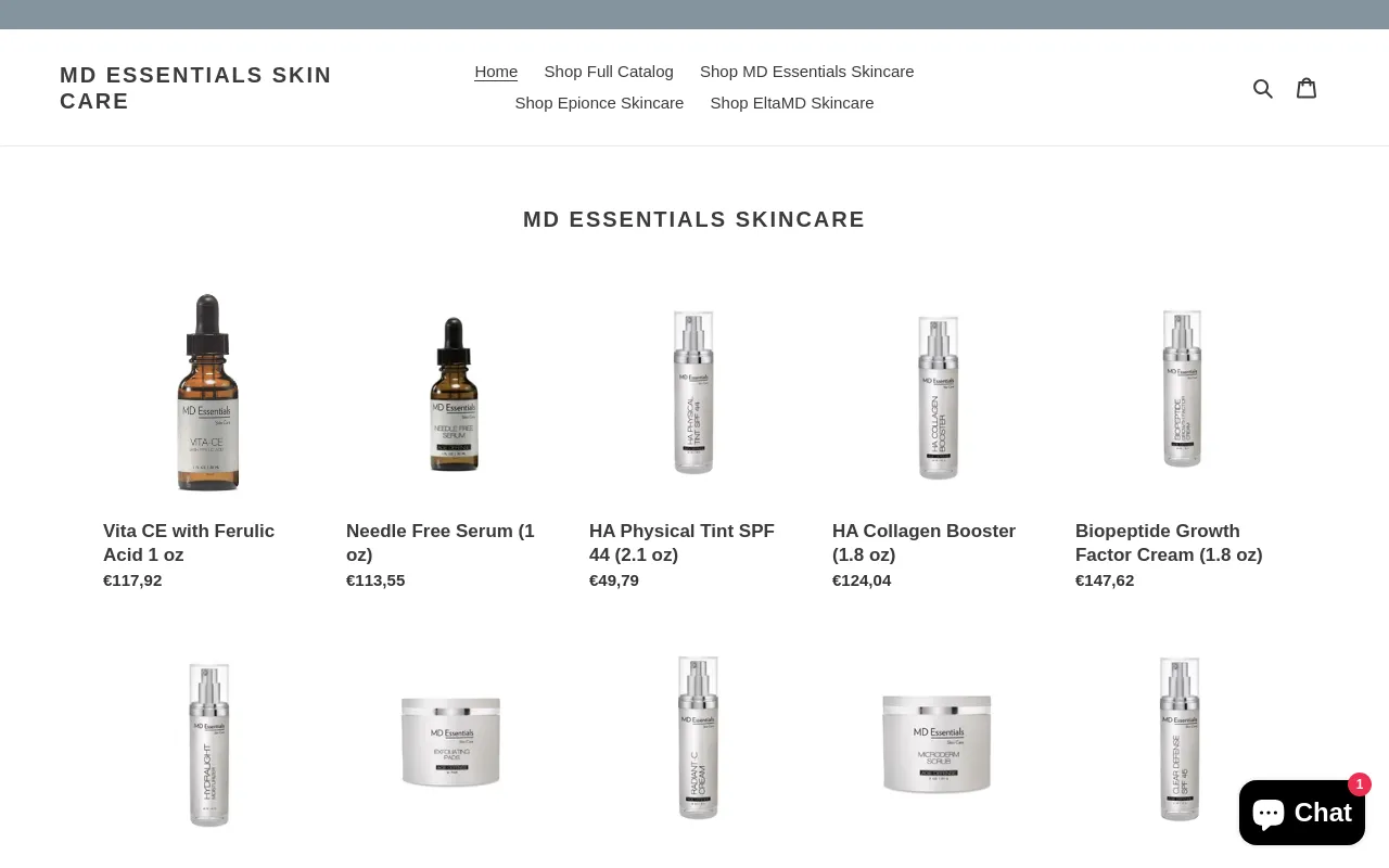MD Essentials Skin Care screenshot