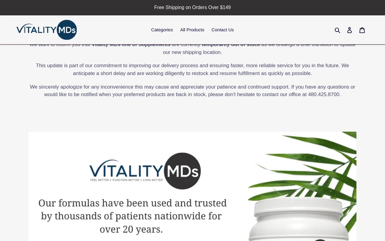 VitalityMDs Supplements screenshot