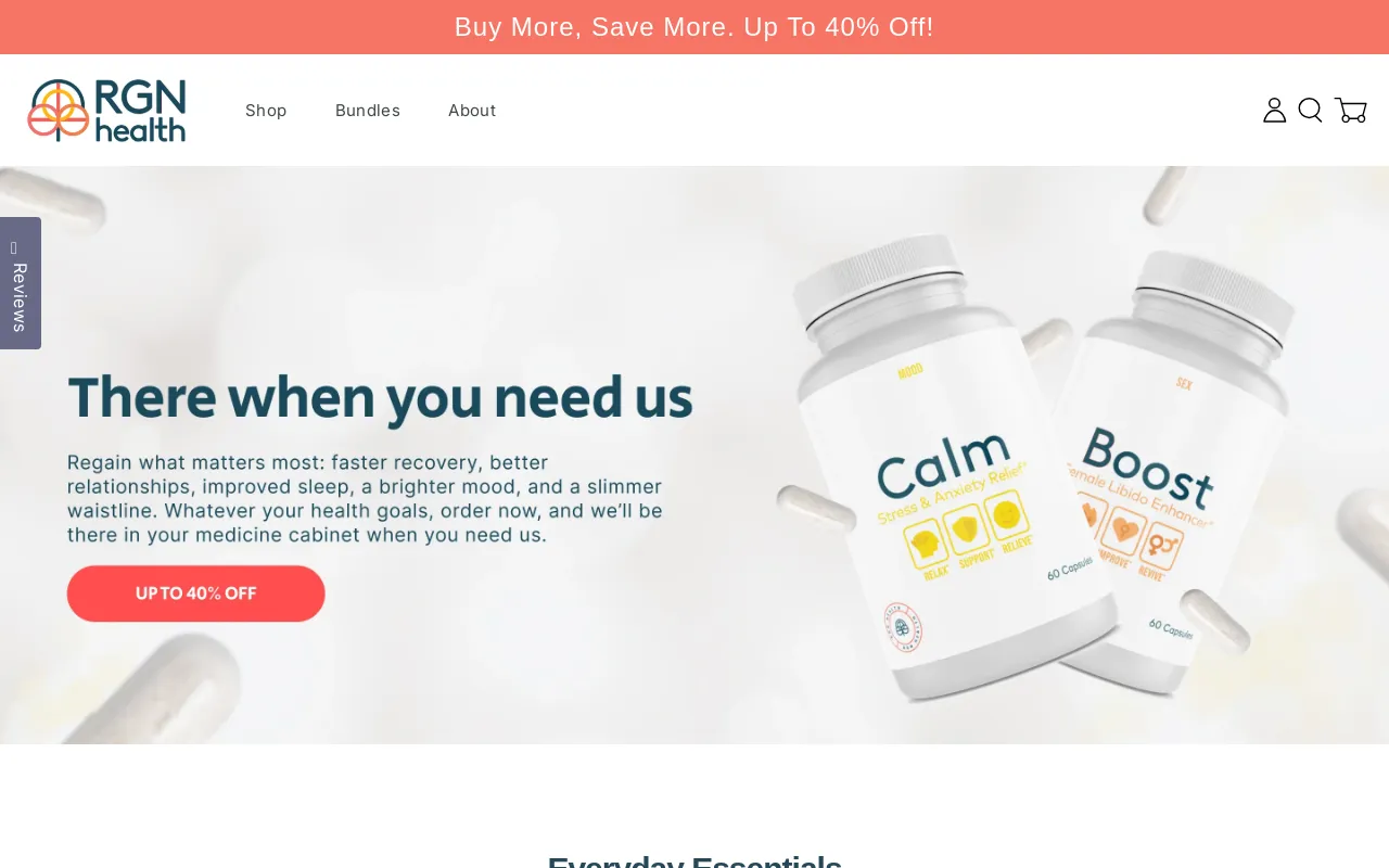 Regen Health website screenshot