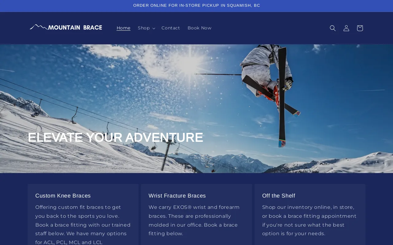 Mountain Brace website screenshot