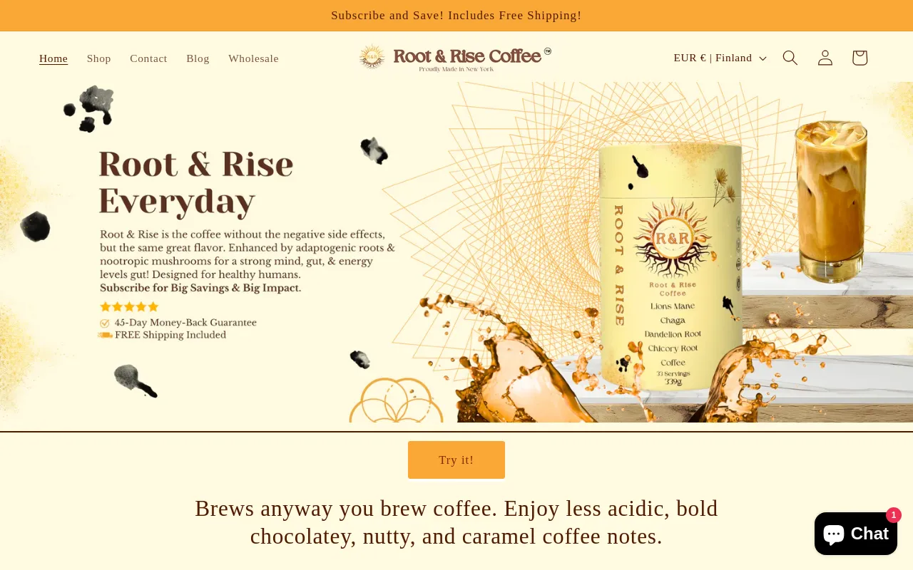 Root & Rise Coffee screenshot