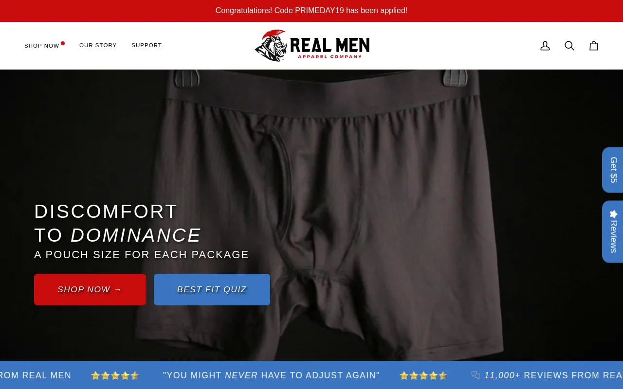Real Men Apparel Company screenshot