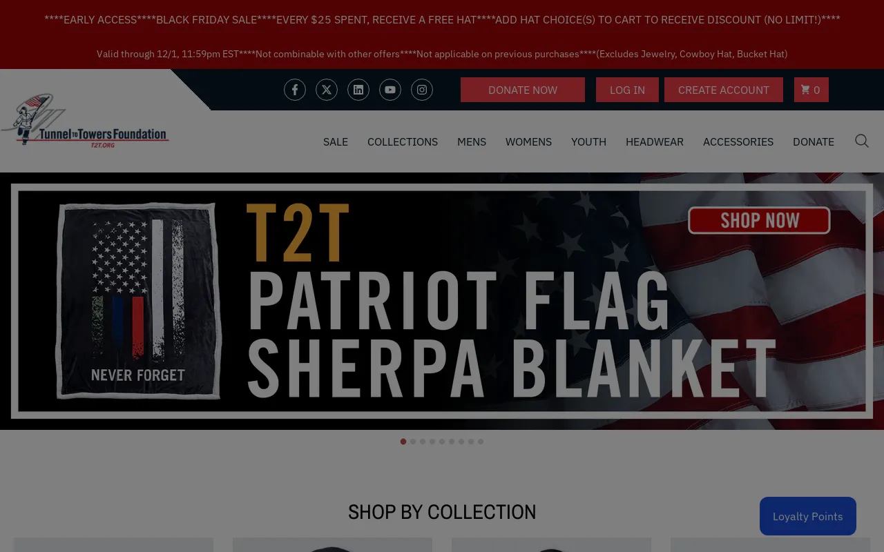 Tunnel to Towers Foundation Official Online Store screenshot