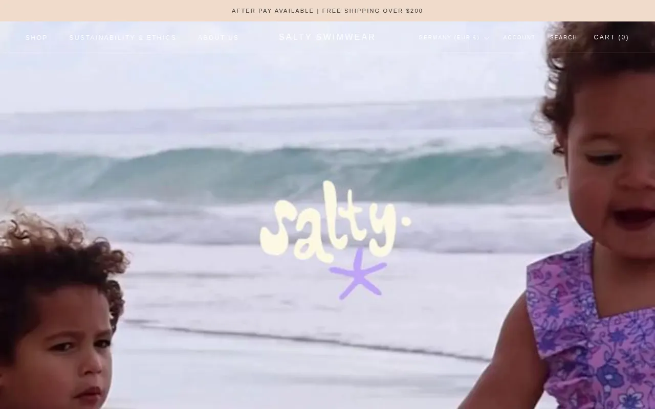www.saltyswimwear.com.au screenshot