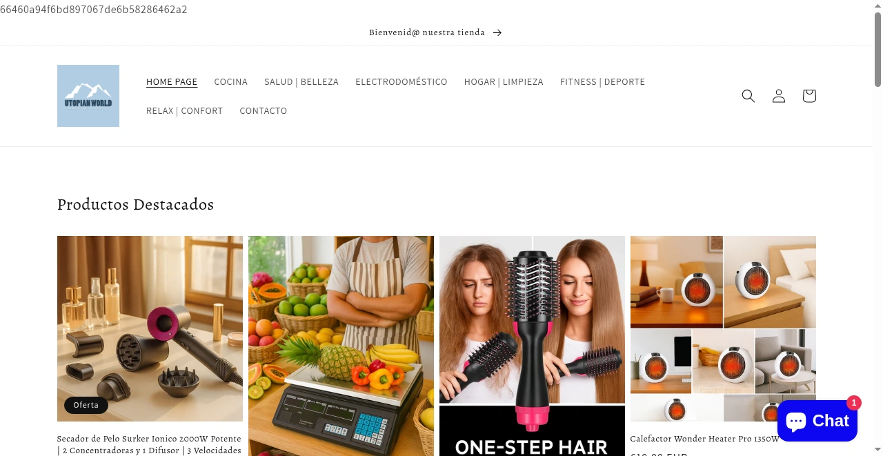 Utopian World website screenshot