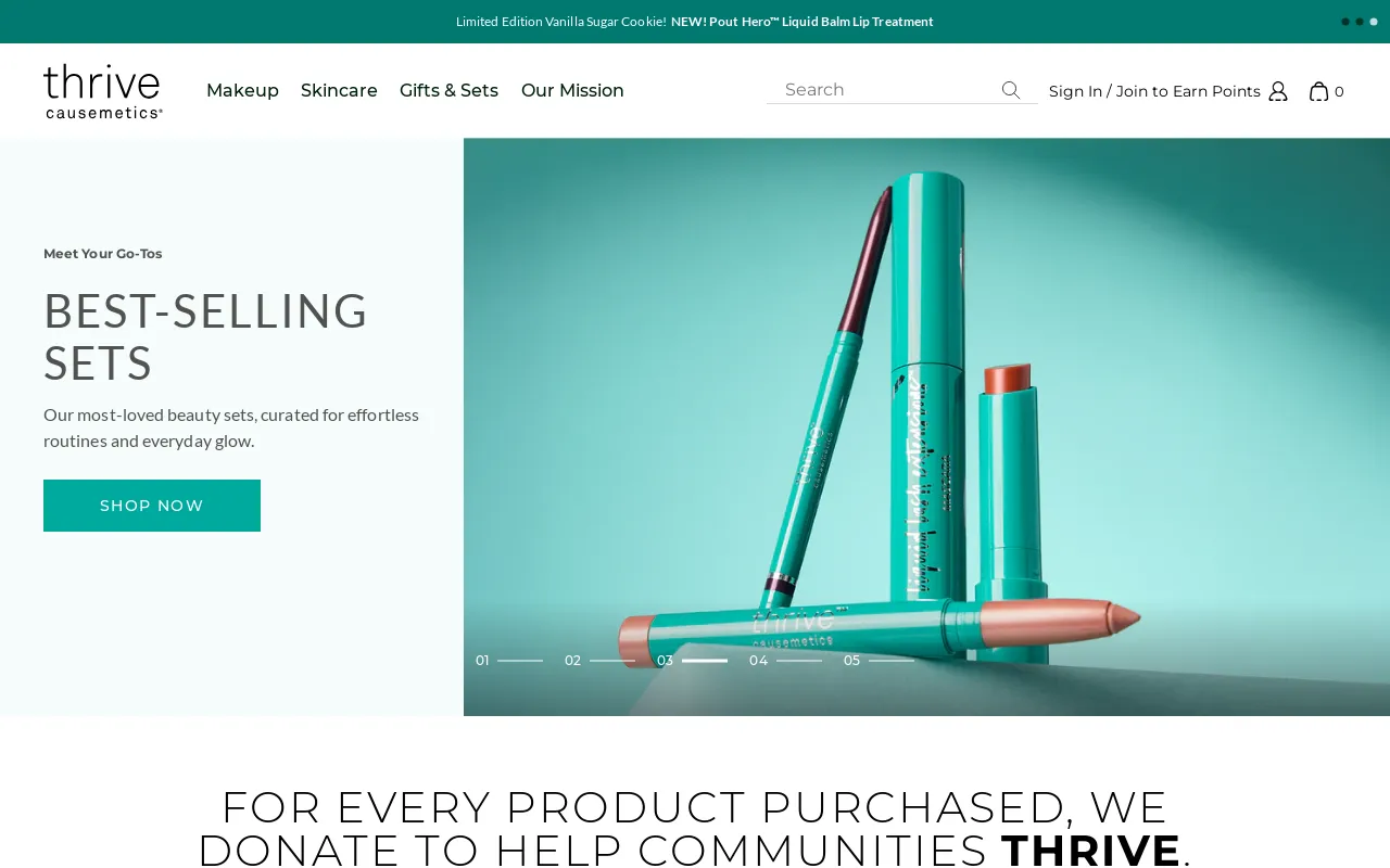 Thrive Causemetics Canada screenshot