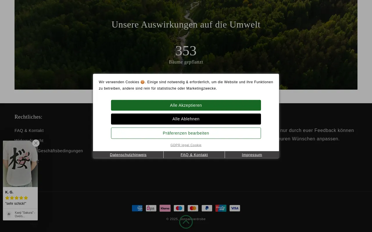 bonsaiwardrobe.de screenshot