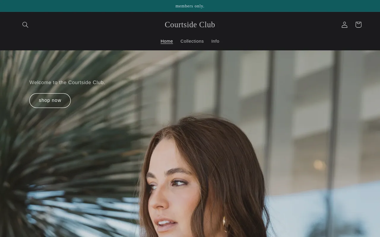 Courtside Club website screenshot