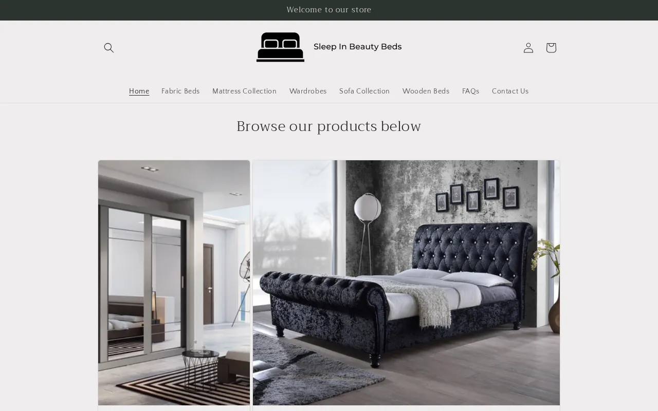 Sleep In Beauty website screenshot