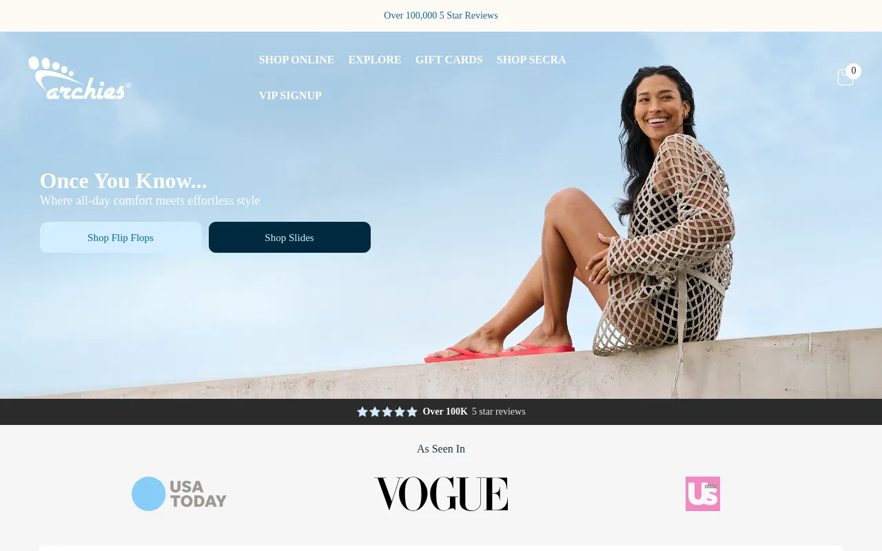 Archies Footwear | USA screenshot