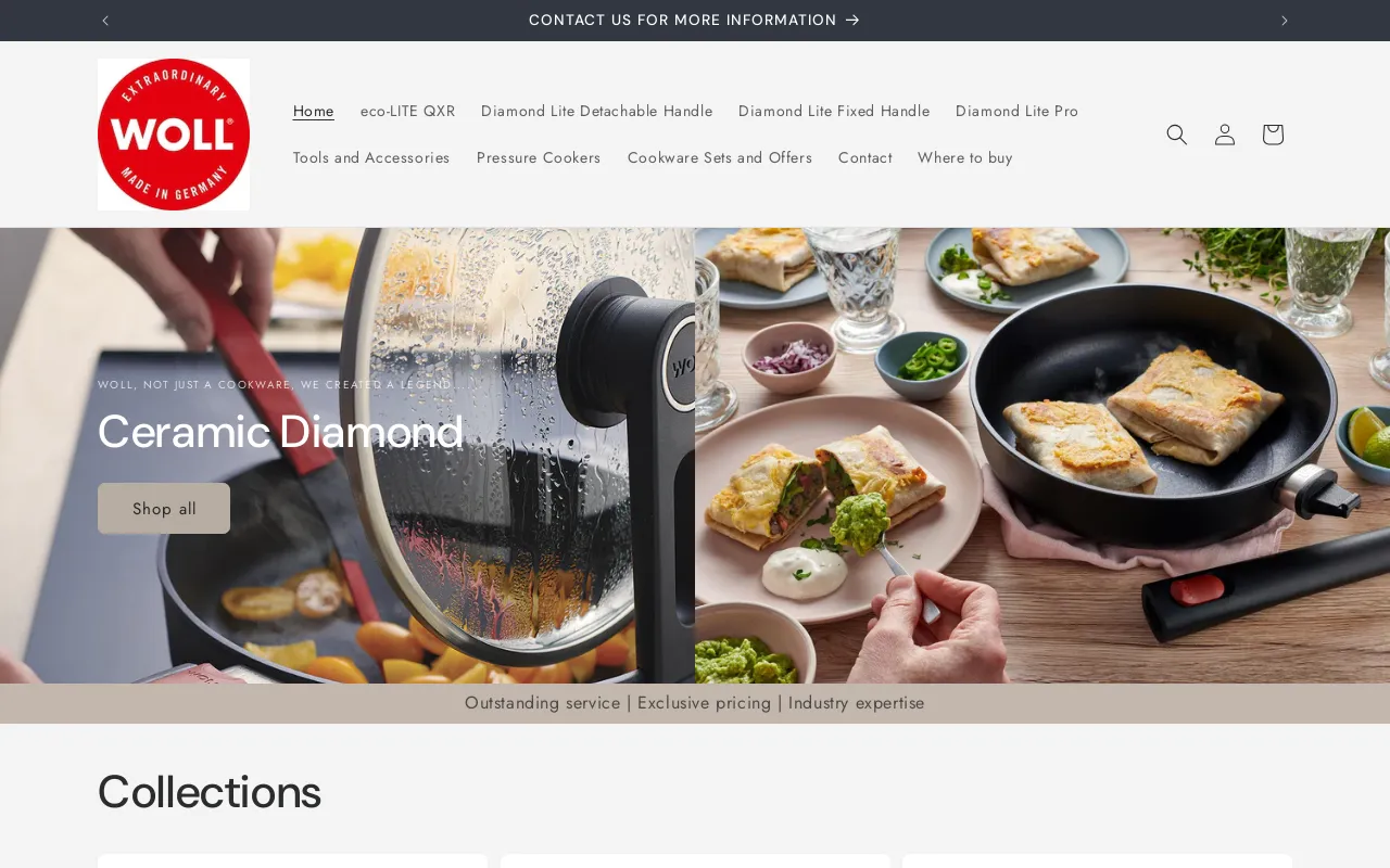 Woll Cookware from Germany website screenshot
