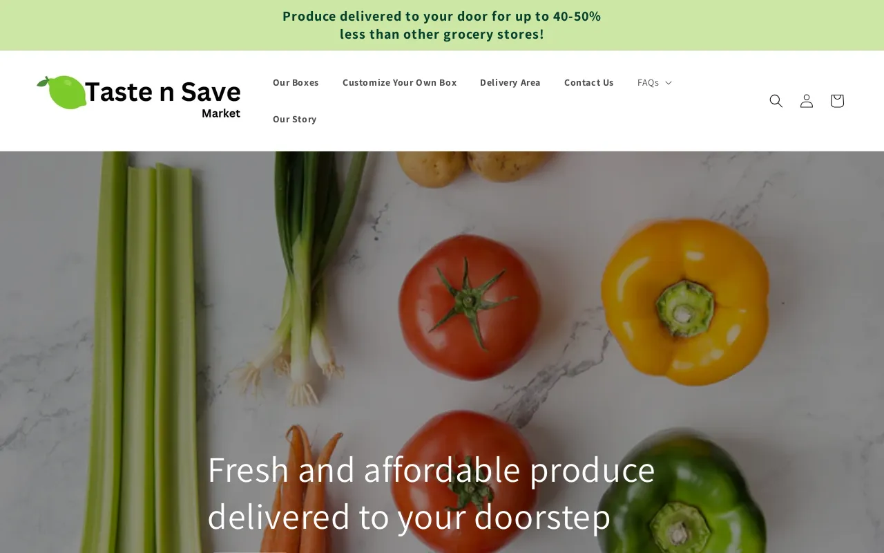 Taste n Save website screenshot