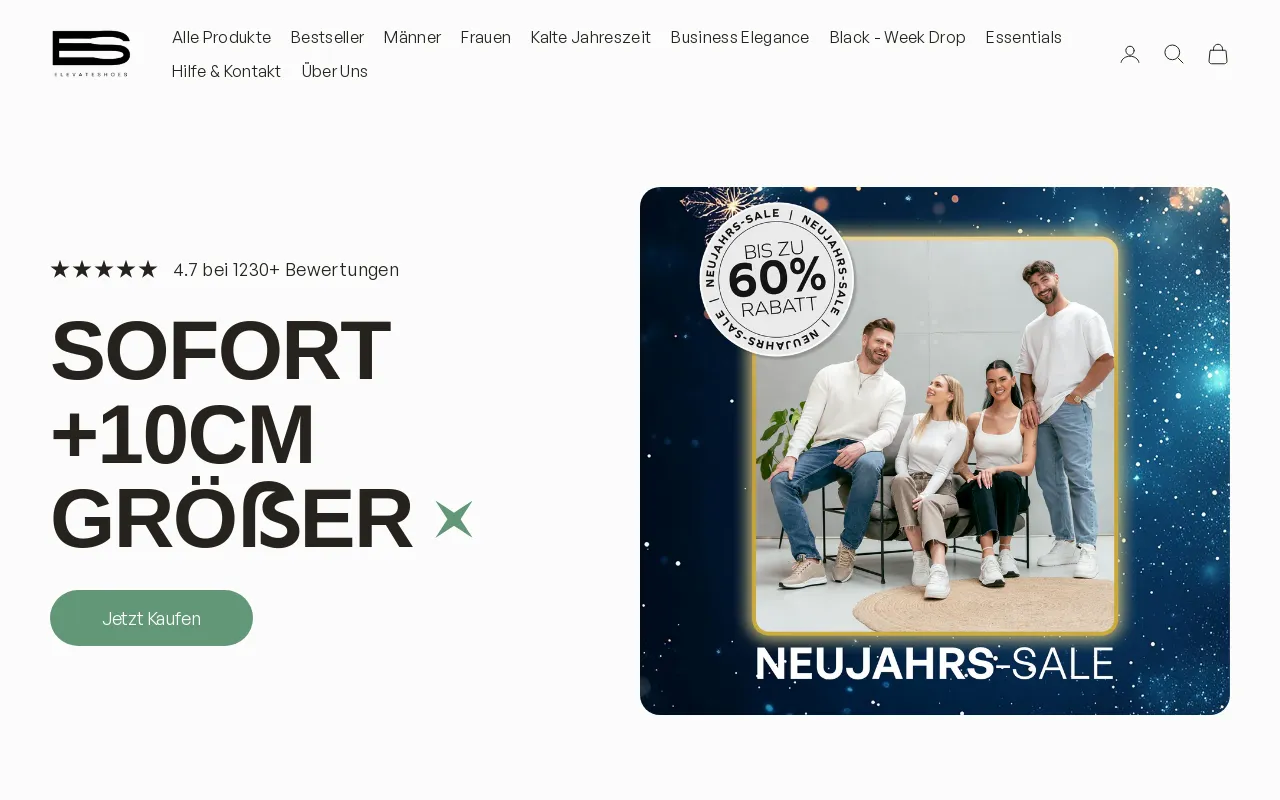 www.elevateshoes.de screenshot