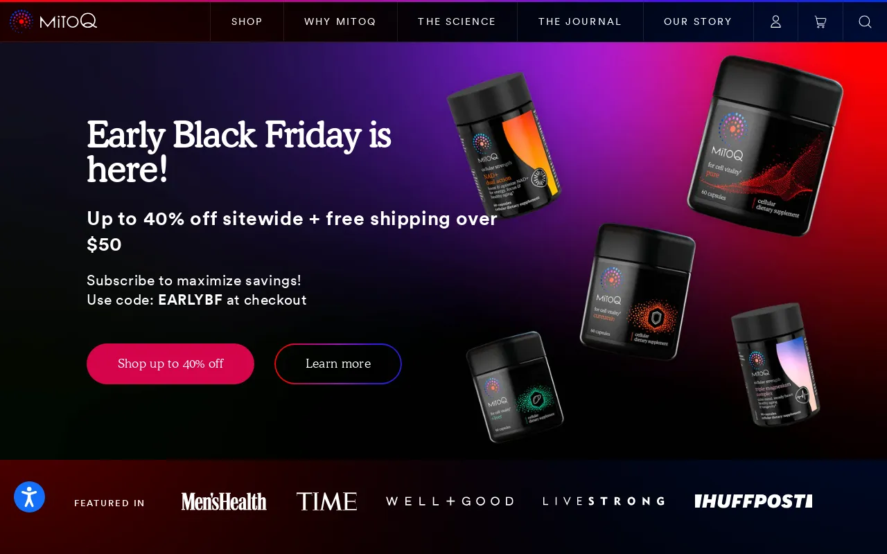 MitoQ Inc screenshot