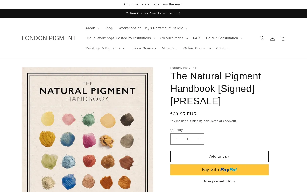 LONDON PIGMENT website screenshot