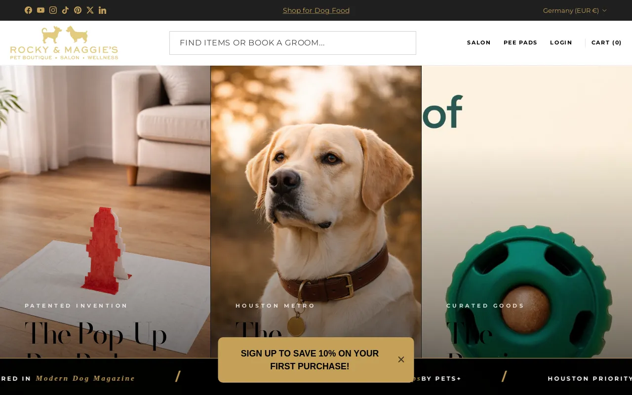 Rocky & Maggie's website screenshot