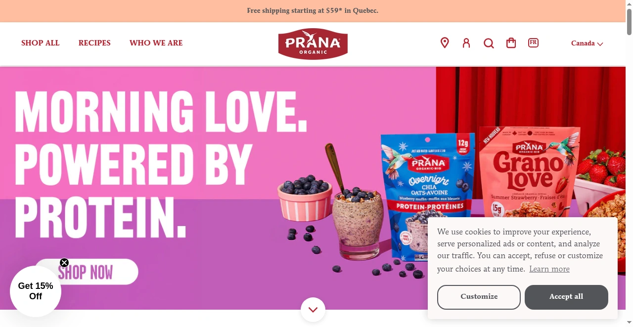 Prana Foods screenshot