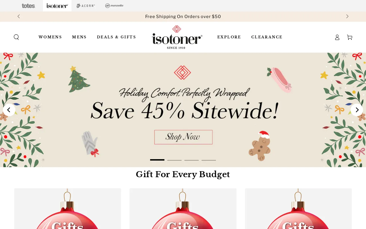 Isotoner.com USA screenshot