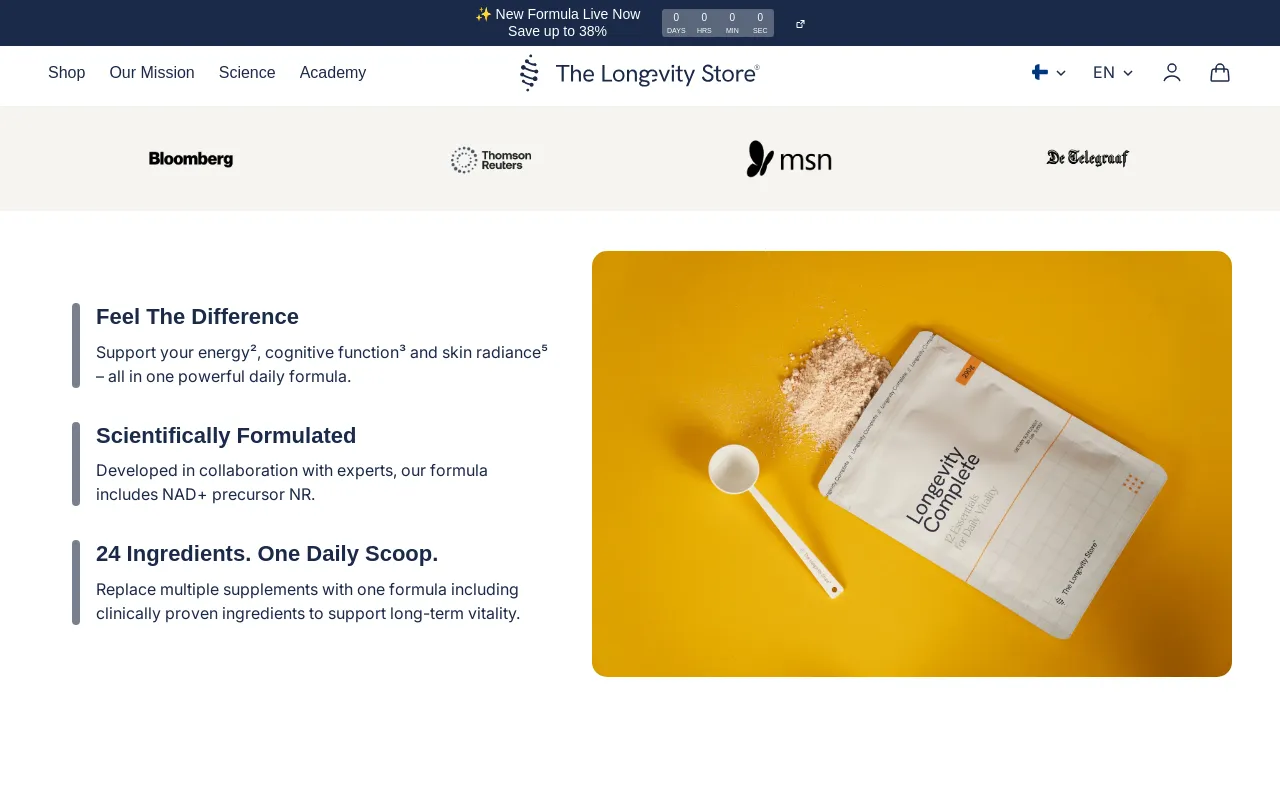 The Longevity Store® screenshot