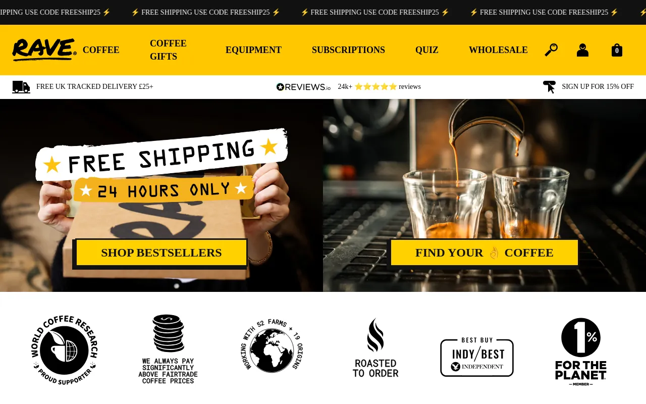 RAVE Coffee screenshot