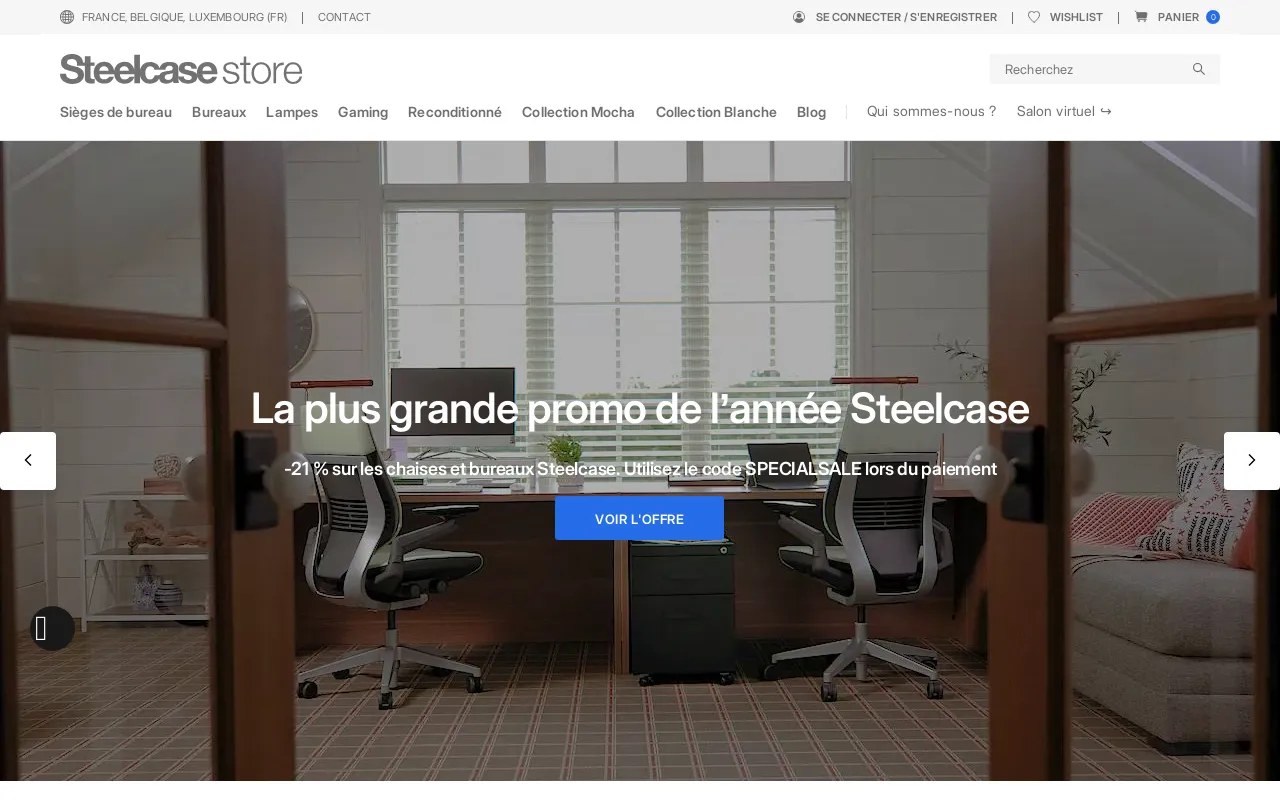 Steelcase Shop FR, BE, LU website screenshot