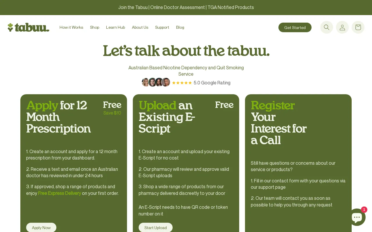 tabuu.com.au screenshot