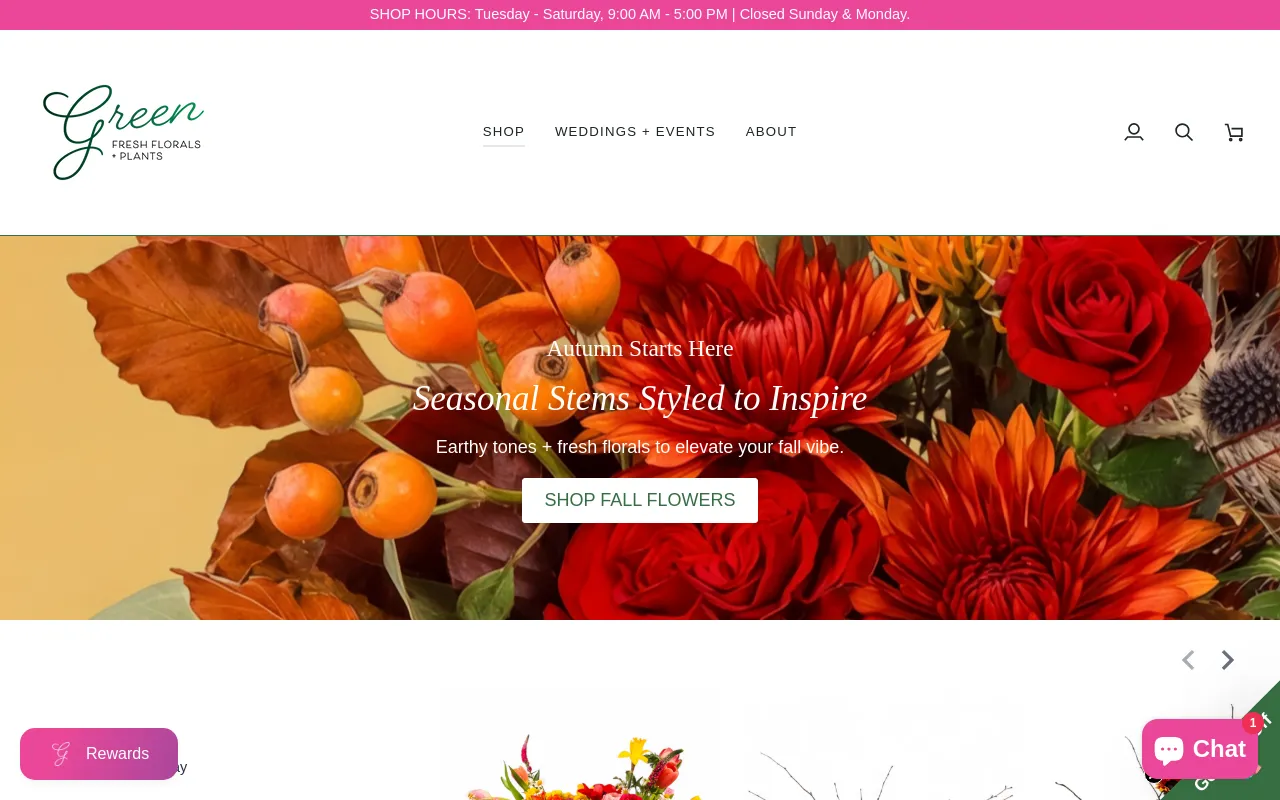 Green Fresh Florals + Plants screenshot