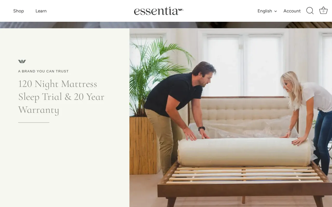 Essentia Organic Mattress - USA screenshot