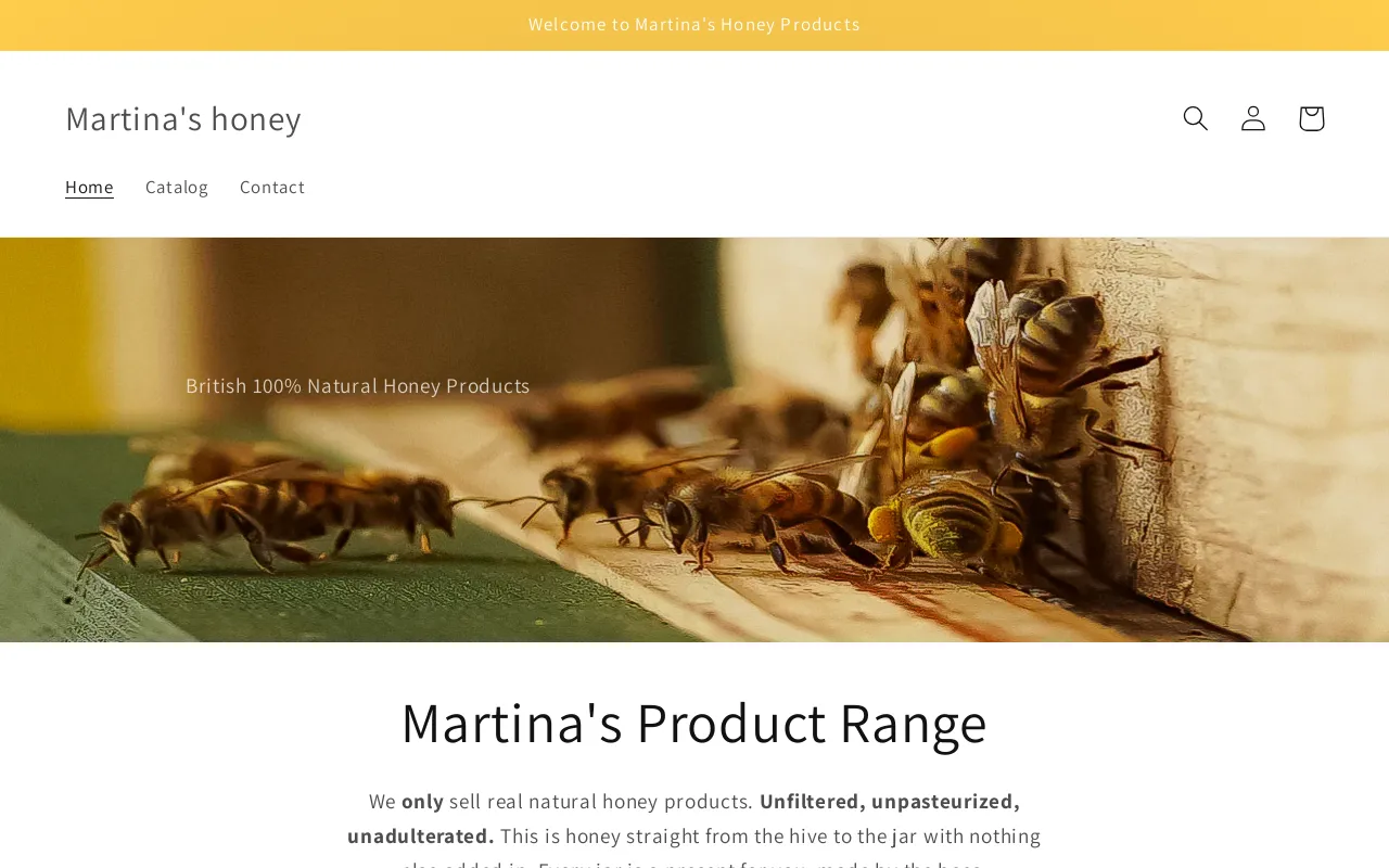 Martina's honey website screenshot