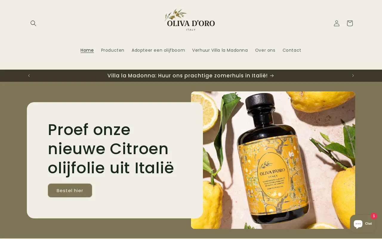 Oliva d'Oro website screenshot