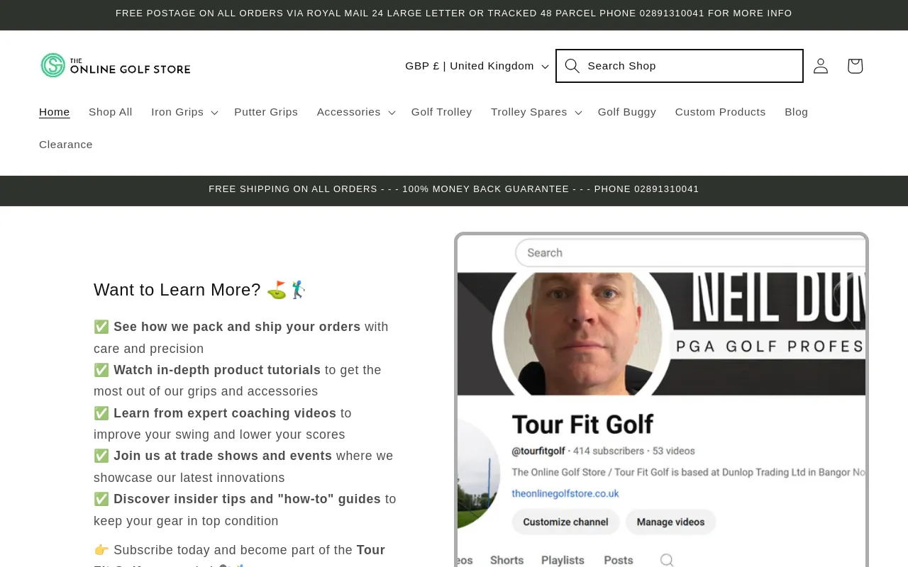 The Online Golf Store screenshot