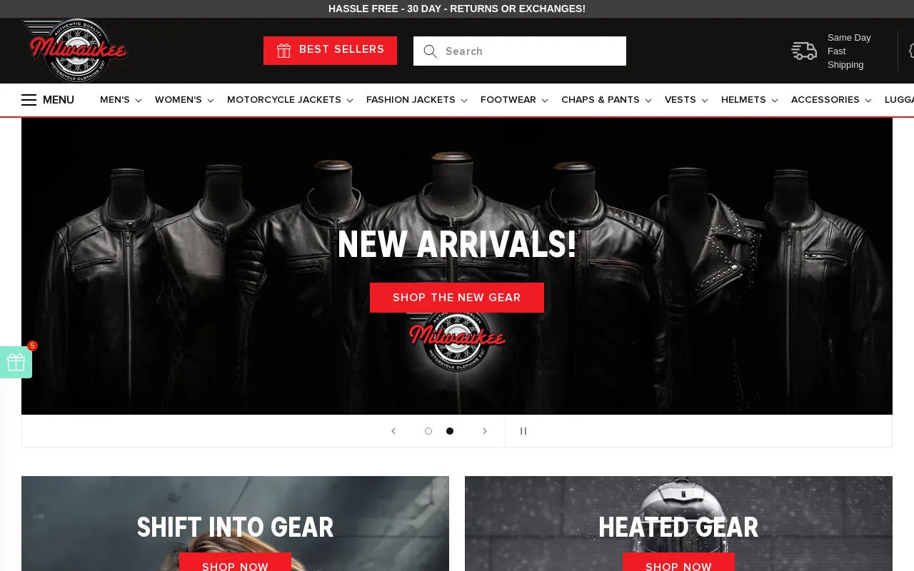 Milwaukee Motorcycle Clothing Co screenshot
