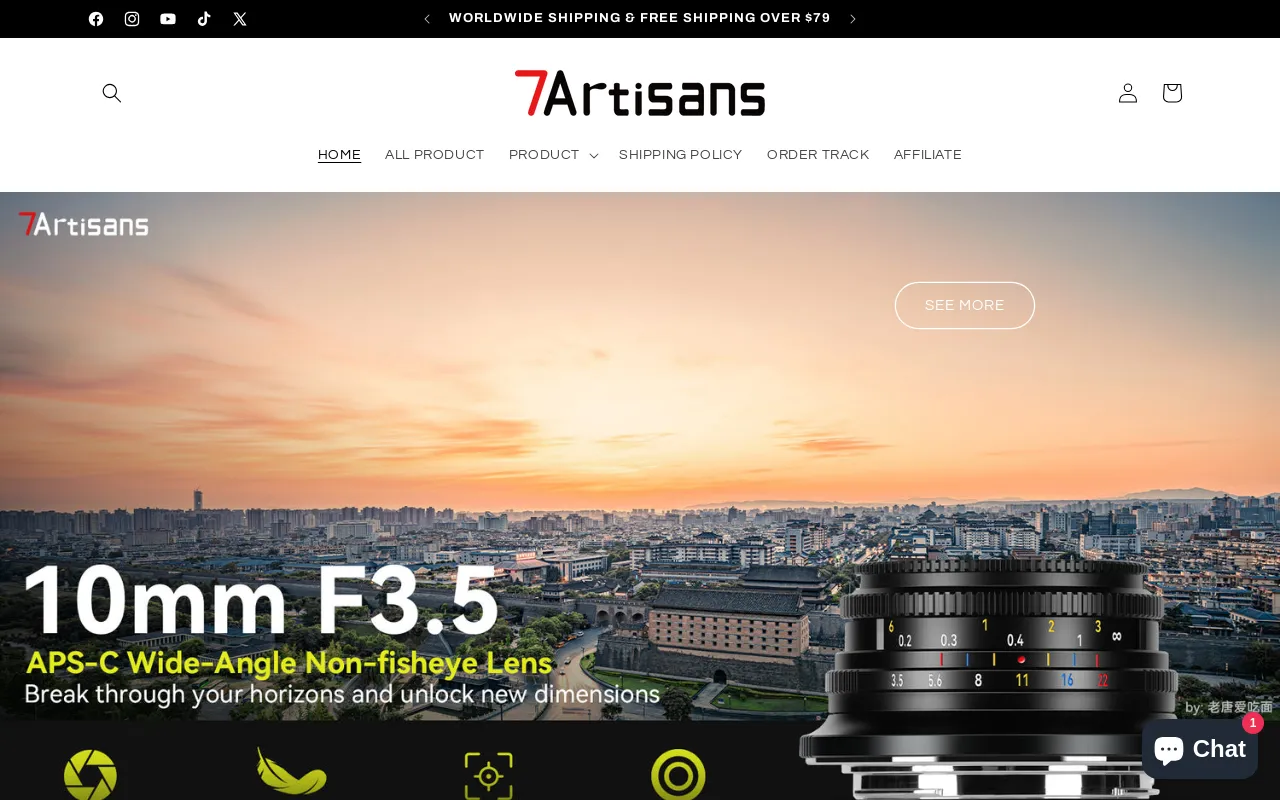 7artisans.store screenshot