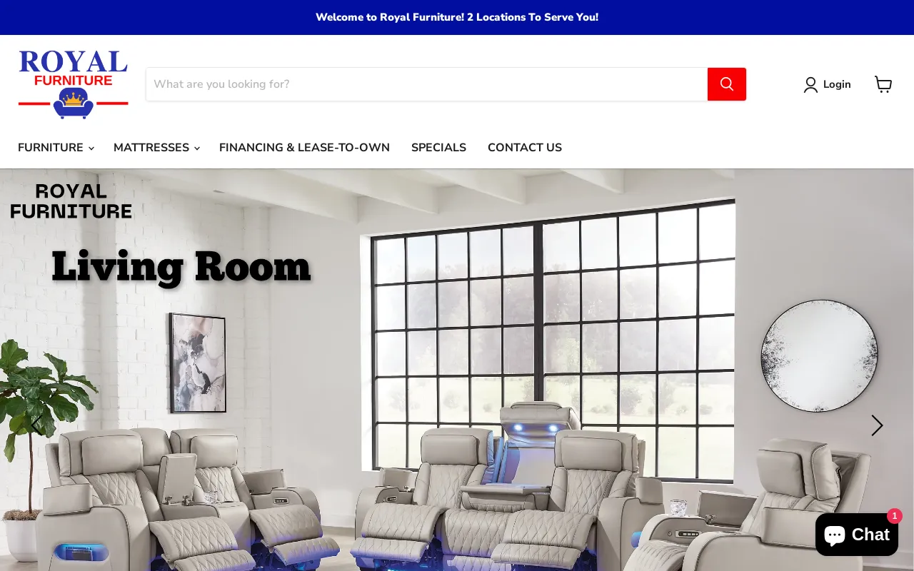 Royal Furniture website screenshot