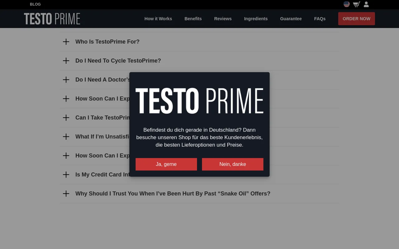 TestoPrime USA screenshot