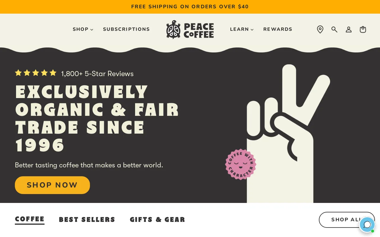 Peace Coffee screenshot