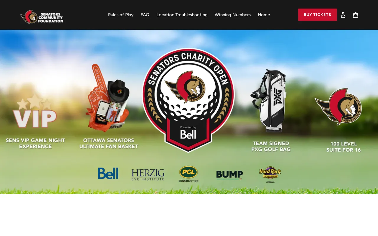 SCF Prize Raffle website screenshot