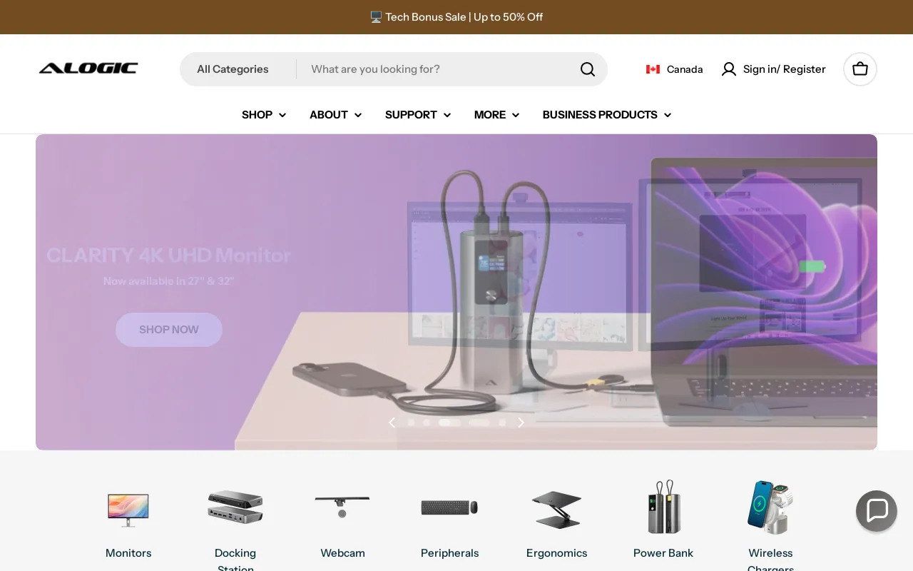 ALOGIC Canada website screenshot